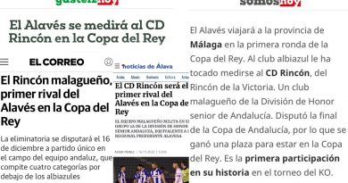 Máxima repercusión del cruce del CD Rincón con el Alavés en la prensa vasca