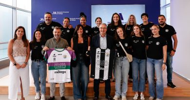 Francis Salado recibe a las panteras en la Diputación de Málaga