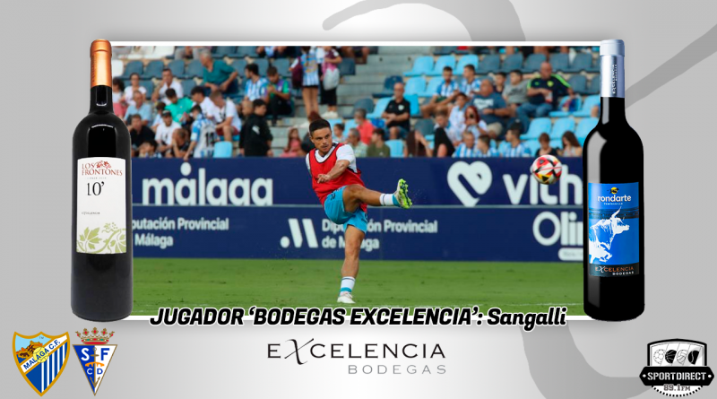 Luca Sangalli, Jugador Excelencia en la quinta victoria consecutiva del Málaga