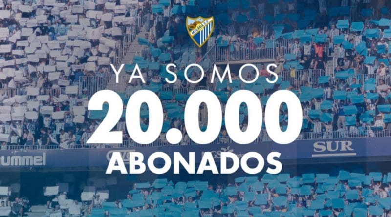 El Málaga CF alcanza la cifra de 20.000 abonados