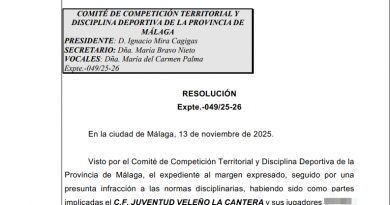 3 años de sanción tras arrancarle un dedo en un partido de juveniles en Vélez-Málaga