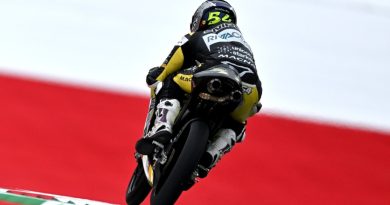 Caída y abandono de Jesús Ríos en el GP de Austria